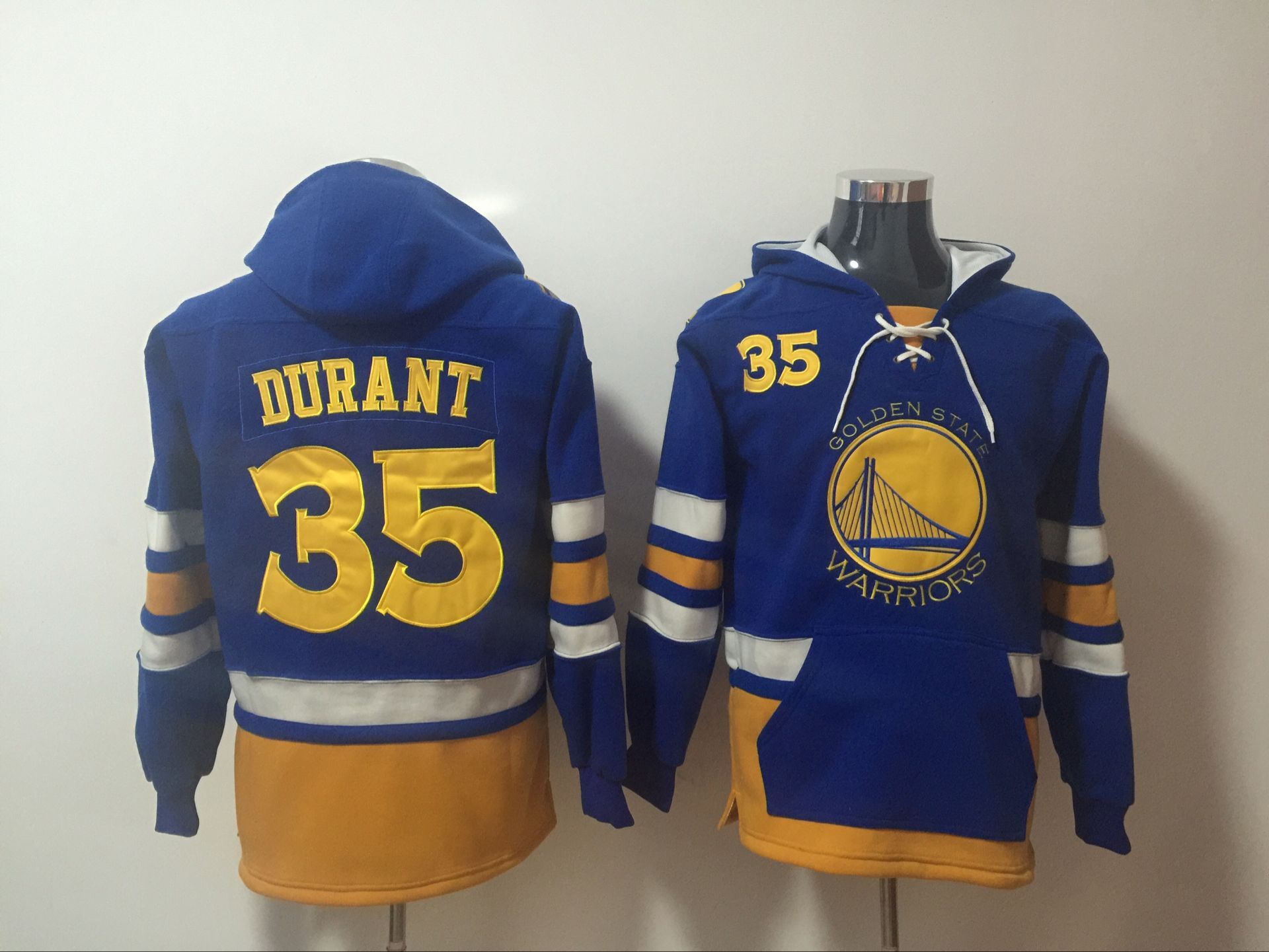 Men 2017 NBA Golden State Warriors 35 Kevin Durant Blue hoodie